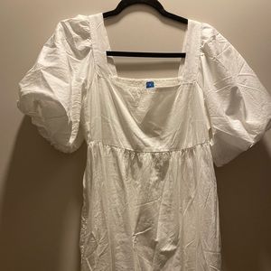 Old Navy white puff sleeve maxi dress